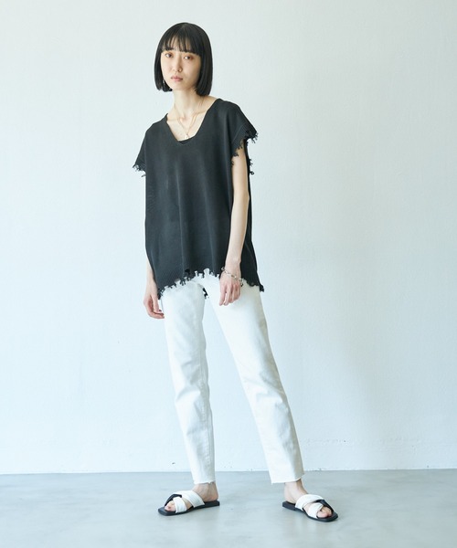 VACANCY(ヴァカンシー)の「ビーガンレザークロスフラットサンダル(サンダル・レディース・ブラック/その他・S/M/L)」の7枚目の写真
