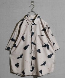 Naive magic | 【a】シルクタッチポリエステル総柄半袖シャツ(シャツ/ブラウス)