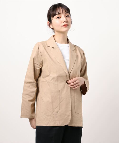 aimoha（アイモハ）の「シンプル綿麻テーラードジャケット