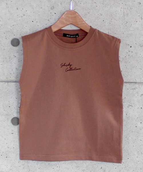 THE CASUAL（カジュアル）の「ノースリーブプリントTシャツ カットソー キッズ（Tシャツ/カットソー・キッズ・ブラック/モカ/杢グレー/チャコール/ホワイト系/オフホワイト/オレンジ/ブラック系/ベージュ/ミント・110cm/120cm/160cm/130cm/150cm/140cm）」の8枚目の写真