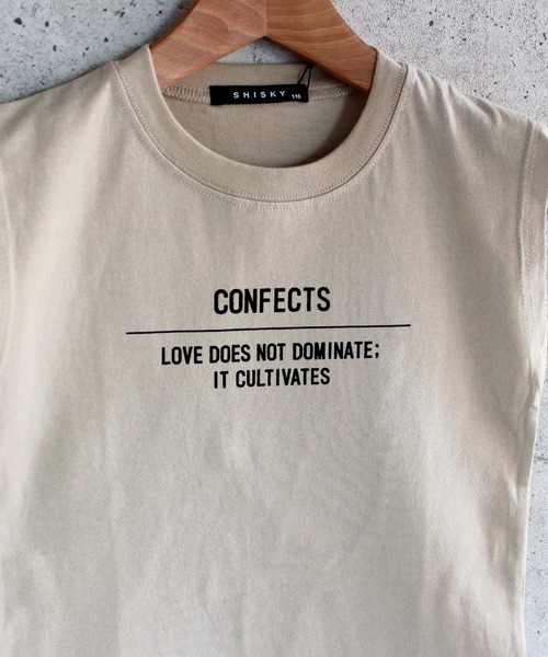 THE CASUAL（カジュアル）の「ノースリーブプリントTシャツ カットソー キッズ（Tシャツ/カットソー・キッズ・ブラック/モカ/杢グレー/チャコール/ホワイト系/オフホワイト/オレンジ/ブラック系/ベージュ/ミント・110cm/120cm/160cm/130cm/150cm/140cm）」の12枚目の写真