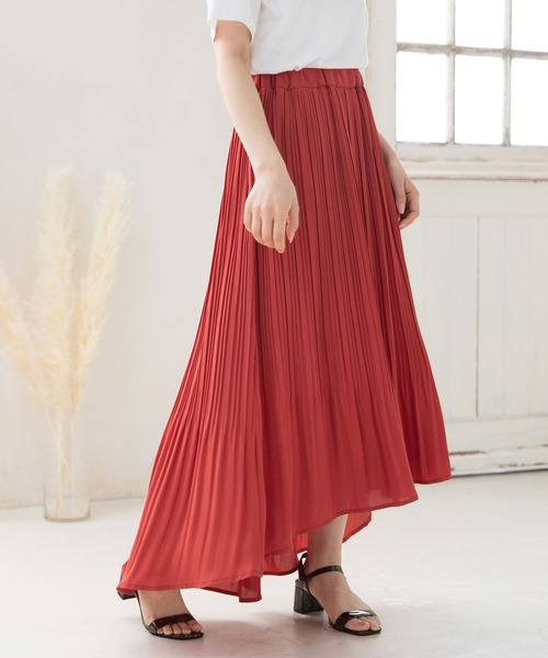 Newlyme（ニューリーミー）の「フィッシュテールケシプリーツスカート（スカート・レディース・ブラック/グレイッシュベージュ/レッド/アイボリー/ブルー・LARGE/MEDIUM）」の5枚目の写真