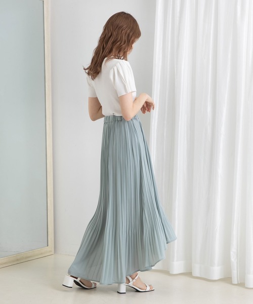 Newlyme（ニューリーミー）の「フィッシュテールケシプリーツスカート（スカート・レディース・ブラック/グレイッシュベージュ/レッド/アイボリー/ブルー・LARGE/MEDIUM）」の9枚目の写真