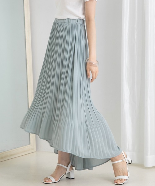 Newlyme（ニューリーミー）の「フィッシュテールケシプリーツスカート（スカート・レディース・ブラック/グレイッシュベージュ/レッド/アイボリー/ブルー・LARGE/MEDIUM）」の10枚目の写真