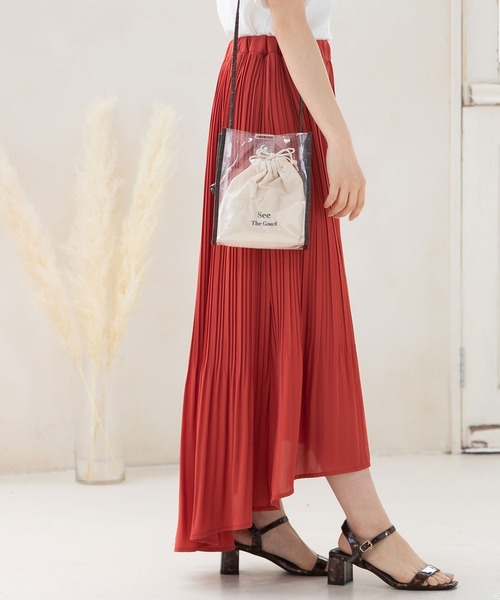 Newlyme（ニューリーミー）の「フィッシュテールケシプリーツスカート（スカート・レディース・ブラック/グレイッシュベージュ/レッド/アイボリー/ブルー・LARGE/MEDIUM）」の13枚目の写真