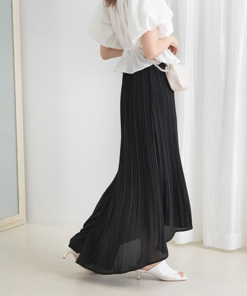 Newlyme（ニューリーミー）の「フィッシュテールケシプリーツスカート（スカート・レディース・ブラック/グレイッシュベージュ/レッド/アイボリー/ブルー・LARGE/MEDIUM）」の14枚目の写真