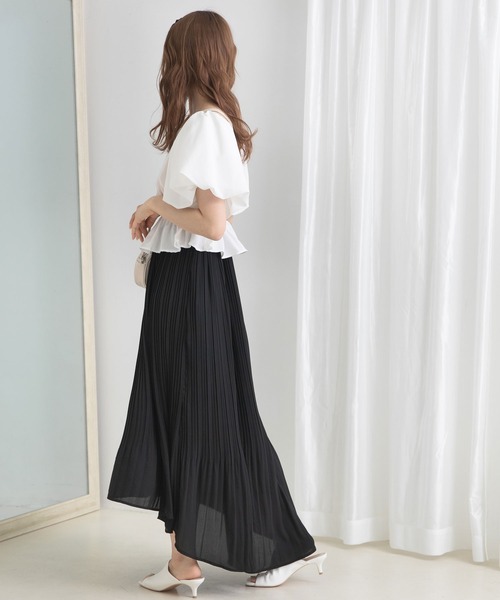 Newlyme（ニューリーミー）の「フィッシュテールケシプリーツスカート（スカート・レディース・ブラック/グレイッシュベージュ/レッド/アイボリー/ブルー・LARGE/MEDIUM）」の15枚目の写真