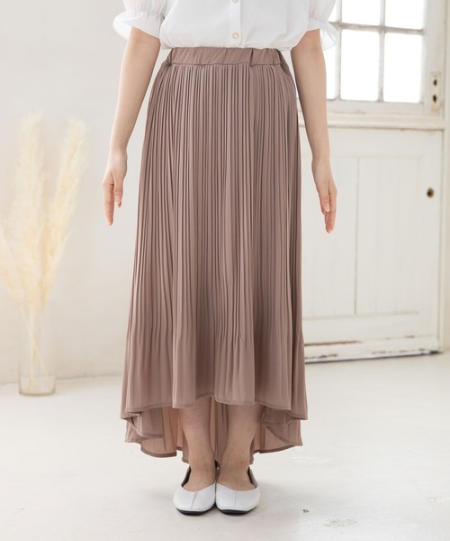 Newlyme（ニューリーミー）の「フィッシュテールケシプリーツスカート（スカート・レディース・ブラック/グレイッシュベージュ/レッド/アイボリー/ブルー・LARGE/MEDIUM）」の16枚目の写真