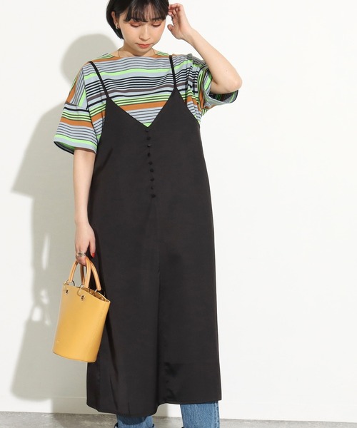 Factor=（ファクターイコール）の「前後2WAYサテンキャミワンピース（ワンピース・レディース・ブラック/ベージュ/オレンジ・FREE）」の6枚目の写真