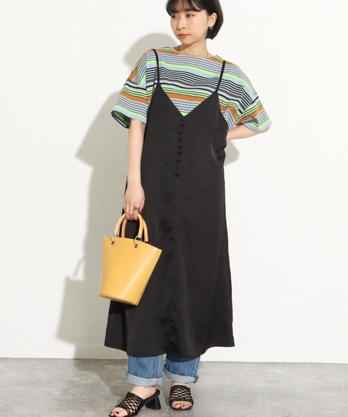 Factor=（ファクターイコール）の「前後2WAYサテンキャミワンピース（ワンピース・レディース・ブラック/ベージュ/オレンジ・FREE）」の7枚目の写真