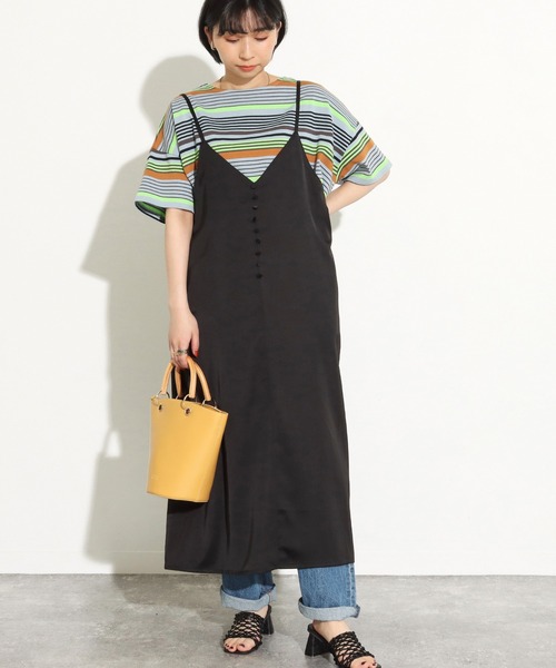 Factor=（ファクターイコール）の「前後2WAYサテンキャミワンピース（ワンピース・レディース・ブラック/ベージュ/オレンジ・FREE）」の8枚目の写真