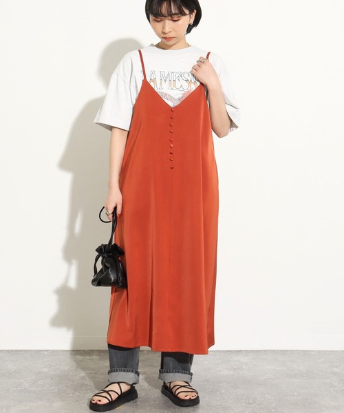 Factor=（ファクターイコール）の「前後2WAYサテンキャミワンピース（ワンピース・レディース・ブラック/ベージュ/オレンジ・FREE）」の16枚目の写真