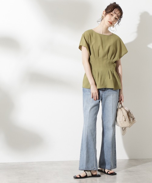 N.（N. Natural Beauty Basic）（エヌエヌナチュラルビューティーベーシック）の「【S Size Line】◆ヴィンテージライクベルボトムデニム（デニムパンツ・レディース・グレイッシュベージュ/インディゴブルー・SMALL/MEDIUM）」の12枚目の写真