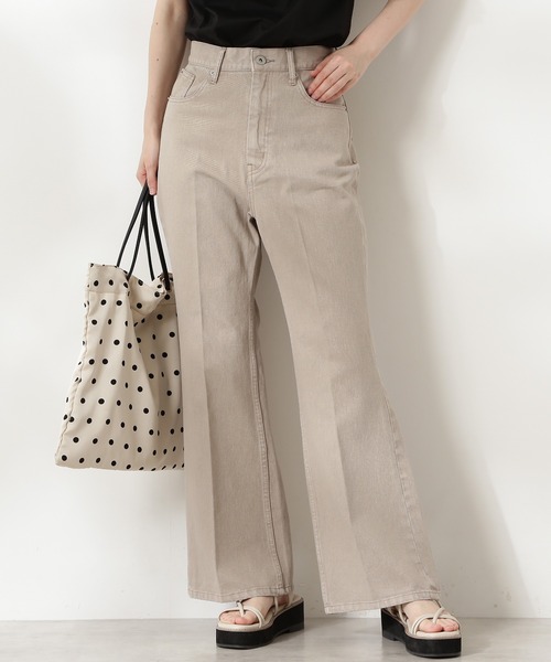 N.（N. Natural Beauty Basic）（エヌエヌナチュラルビューティーベーシック）の「【S Size Line】◆ヴィンテージライクベルボトムデニム（デニムパンツ・レディース・グレイッシュベージュ/インディゴブルー・SMALL/MEDIUM）」の17枚目の写真