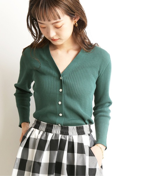 SLOBE IENA（スローブイエナ）の「コットンナイロンリブ Vネック