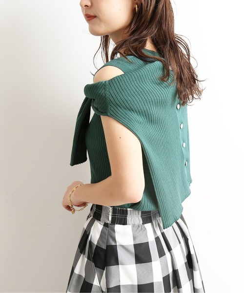 SLOBE IENA - はち◆SLOBE IENA◆畦Vネックカーディガン◆グリーン SLOBE IENA｜avorio bioカーディガン | Rakuten Fashion(楽天