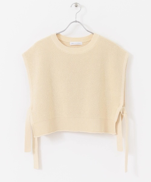 URBAN RESEARCH（アーバンリサーチ）の「鹿の子編みショートニットベスト（ベスト・レディース・アイボリー/ベージュ・FREE）」の6枚目の写真