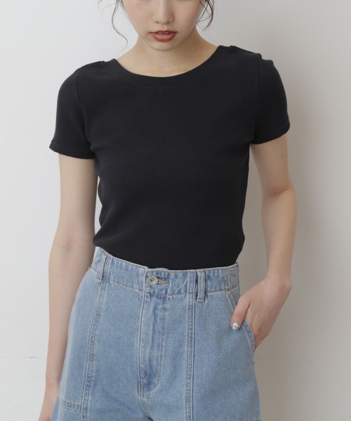 FREE'S MART（フリーズマート）の「ワッフルバックオープンカットソー（Tシャツ/カットソー・レディース・オレンジ/ベージュ/ホワイト/ブラック・FREE）」の2枚目の写真