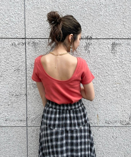 FREE'S MART（フリーズマート）の「ワッフルバックオープンカットソー（Tシャツ/カットソー・レディース・オレンジ/ベージュ/ホワイト/ブラック・FREE）」の8枚目の写真