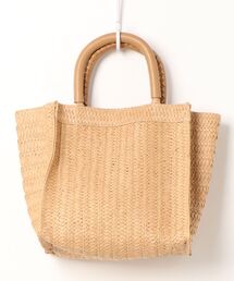Te chichi | 合皮ハンドルペーパー鈎編みTOTE(トートバッグ)