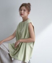 vis-`a-vis | 【vis-`a-vis】シルケットライクBOXYノースリーブTシャツ(Tシャツ/カットソー)