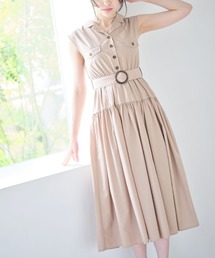 tocco closet | ベルト付きギャザー切り替えトレンチライクワンピース(ワンピース)