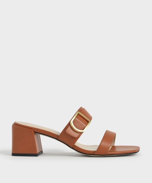 CHARLES & KEITH(チャールズ & キース)の「バックルストラップ ブロックヒールミュール / Buckle Strap Block Heel Mules(サンダル・レディース・ブラック/オフホワイト/ライトブラウン・22.5cm/23cm/23.5cm/24.5cm/25cm/25.5cm/22cm)」の3枚目の写真