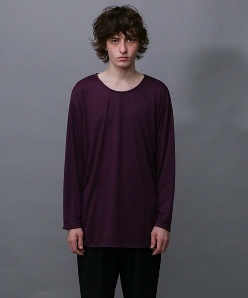 Iroquois（イロコイ）の「LAYERED LONG CS ラウンドヘムロングカットソー（Tシャツ/カットソー・メンズ・ブラック/パープル/ブラウン/オフホワイト・1/2/3）」の4枚目の写真