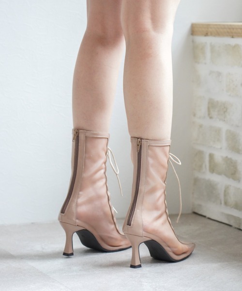 VIVIAN（ヴィヴィアン）の「スクエアトゥチュールレースアップブーツ ZOZOTOWN限定商品（ブーツ・レディース・ブラック/ピンクベージュ/ベージュ・L/S/M/LL）」の20枚目の写真