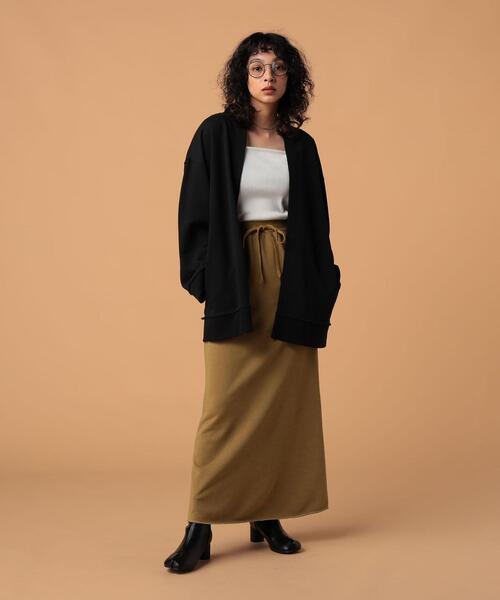 FEELING MADE（フィーリングメイド）の「FEELING MADE エアリースウェット カーディガン（カーディガン/ボレロ・レディース・ライトグレー/ブラック/ダークブラウン・MEDIUM/LARGE）」の5枚目の写真