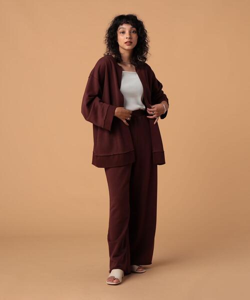 FEELING MADE（フィーリングメイド）の「FEELING MADE エアリースウェット カーディガン（カーディガン/ボレロ・レディース・ライトグレー/ブラック/ダークブラウン・MEDIUM/LARGE）」の9枚目の写真