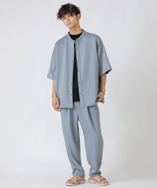 ADMIX/ATELIER SAB MEN(アドミックスアトリエサブメン)の「【Bling Leads】ストレッチ シャイニー スムースポンチ / テーパード ワイドパンツ(スラックス・メンズ・ブラック/グレイッシュベージュ/グレイッシュブルー・48/50)」の12枚目の写真
