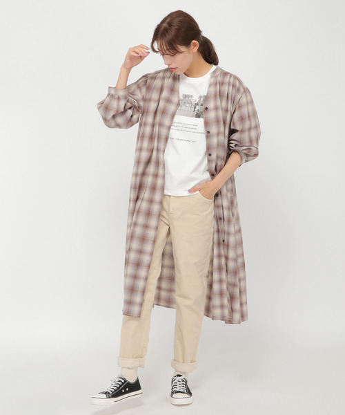 LBC（エルビーシー）の「オンブレチェックワンピース（ワンピース・レディース・ブラック/ベージュ・M/L）」の20枚目の写真