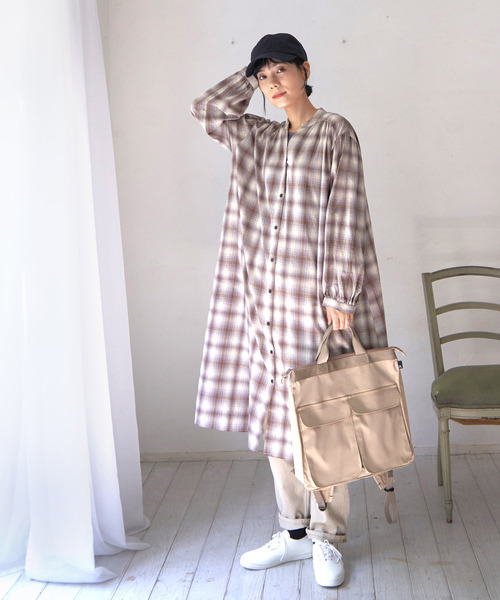 LBC（エルビーシー）の「オンブレチェックワンピース（ワンピース・レディース・ブラック/ベージュ・M/L）」の18枚目の写真