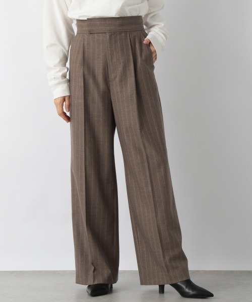 LOWRYS FARM（ローリーズファーム）の「ハイウエストワイドパンツ　214873（デニムパンツ・レディース・ブラウン/グレー・LARGE/MEDIUM）」の2枚目の写真