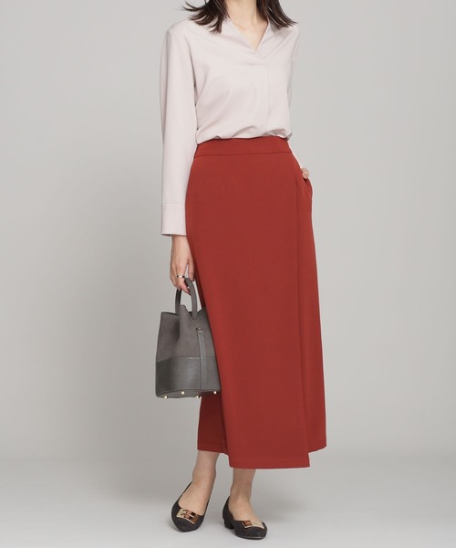 NANO universe(ナノユニバース)の「【WEB限定】ラップ風タイトスカート(スカート・レディース・イエロー/カーキ/レンガ・マルチサイズ)」の11枚目の写真