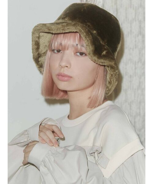 merry jenny（メリージェニー）の「eco fur hat（ハット・レディース・ブラック/カーキ・FREE）」の9枚目の写真