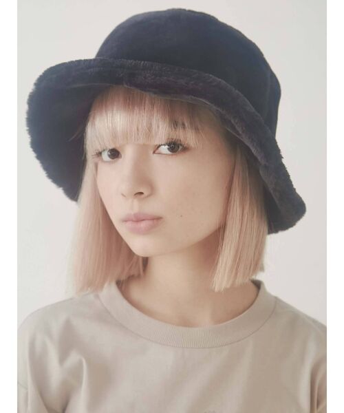merry jenny（メリージェニー）の「eco fur hat（ハット・レディース・ブラック/カーキ・FREE）」の6枚目の写真