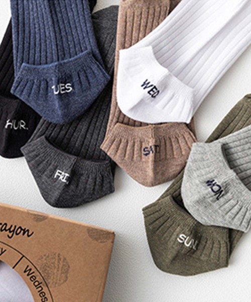 「kakko」（カッコ）の「メンズ １weekロゴ スニーカーソックス 7足セット（ソックス/靴下・メンズ・マルチ・FREE）」の6枚目の写真