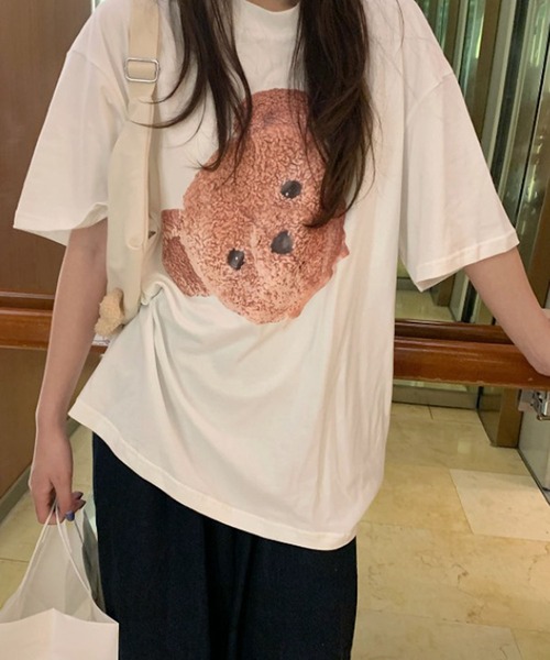 Bifrost(ビフレスト)の「クマプリントTシャツ(Tシャツ/カットソー・レディース・ホワイト/ブラック・F)」の10枚目の写真