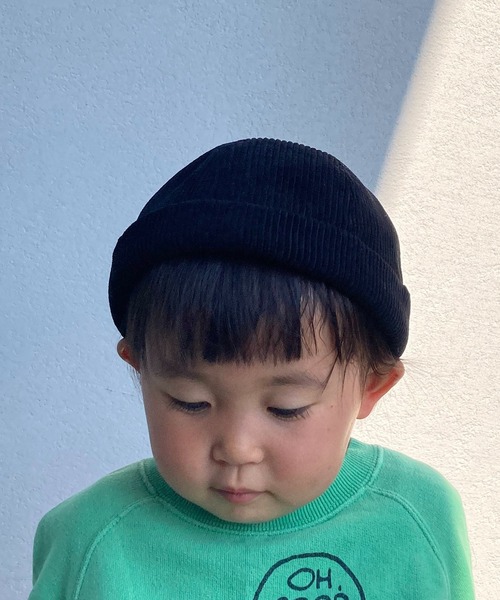 GRIN BUDDY（グリンバディ）の「【GRIN BUDDY/グリンバディ】【キッズ】コーデュロイロールキャップ/Fun COD Roll Cap（キャップ・キッズ・キャメル/ブラック/ブルー系その他・54）」の2枚目の写真