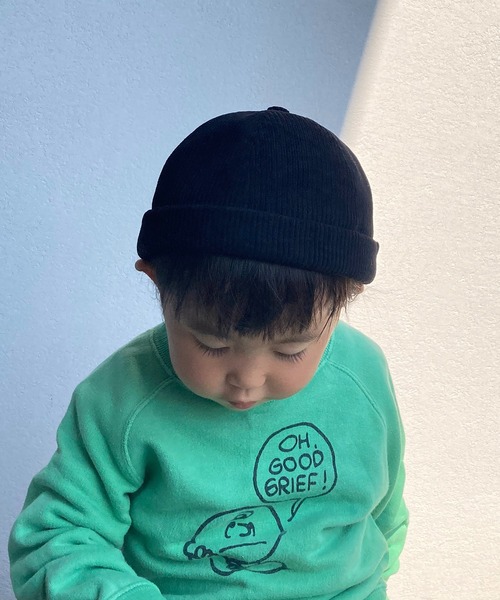 GRIN BUDDY（グリンバディ）の「【GRIN BUDDY/グリンバディ】【キッズ】コーデュロイロールキャップ/Fun COD Roll Cap（キャップ・キッズ・キャメル/ブラック/ブルー系その他・54）」の7枚目の写真
