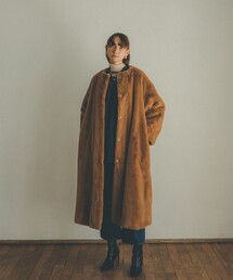 CLANE | 【CLANE(クラネ)】ノーカラーリコファーコート 11103-0422(ノーカラーコート)