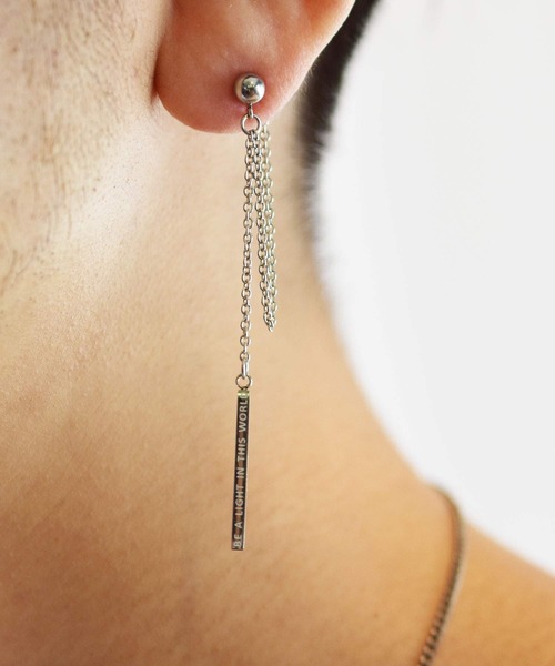 LHME（エルエイチエムイー）の「LHME チェーンピアス/サージカルステンレス316L（金属アレルギー対応）（ピアス（片耳用）・メンズ・シルバー・ONE SIZE）」の8枚目の写真