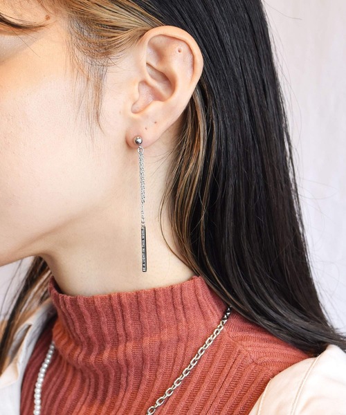 LHME（エルエイチエムイー）の「LHME チェーンピアス/サージカルステンレス316L（金属アレルギー対応）（ピアス（片耳用）・メンズ・シルバー・ONE SIZE）」の5枚目の写真