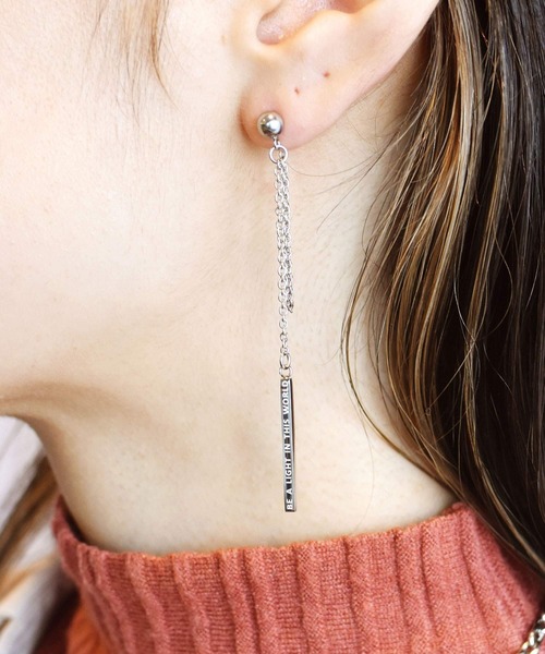 LHME（エルエイチエムイー）の「LHME チェーンピアス/サージカルステンレス316L（金属アレルギー対応）（ピアス（片耳用）・メンズ・シルバー・ONE SIZE）」の9枚目の写真