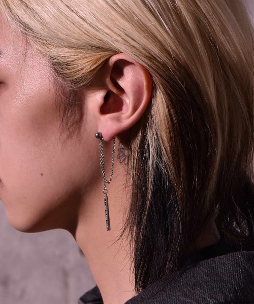 LHME（エルエイチエムイー）の「LHME チェーンピアス/サージカルステンレス316L（金属アレルギー対応）（ピアス（片耳用）・メンズ・シルバー・ONE SIZE）」の15枚目の写真