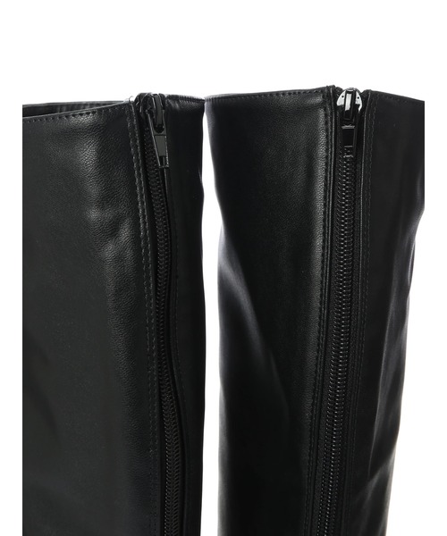 DURAS(デュラス)の「美脚フェイクレザーロングブーツ(ブーツ・レディース・ブラック・SMALL/MEDIUM)」の4枚目の写真