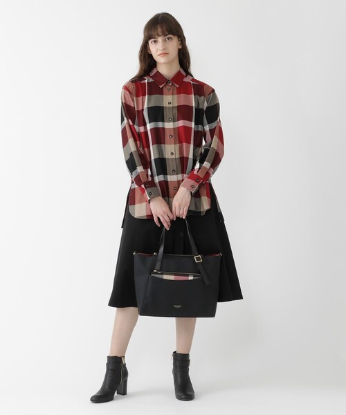 土日限定値下げ！クレストブリッジ　クレストブリッジチェックエアリーツイルブラウス BLUE LABEL CRESTBRIDGE（ブルーレーベルクレストブリッジ）の