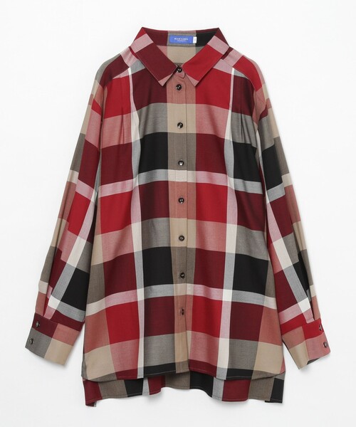 土日限定値下げ！クレストブリッジ　クレストブリッジチェックエアリーツイルブラウス BLUE LABEL CRESTBRIDGE（ブルーレーベルクレストブリッジ）の